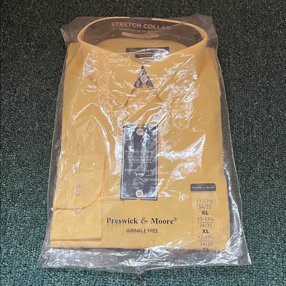 Preswick & Moore Men's Dress Shirt in Bright Yellow